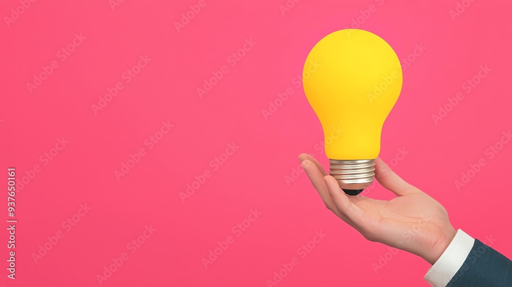 Creator s hands with bulb, developing concepts, flat design illustration Creator s hands with bulb, developing concepts, flat design illustration