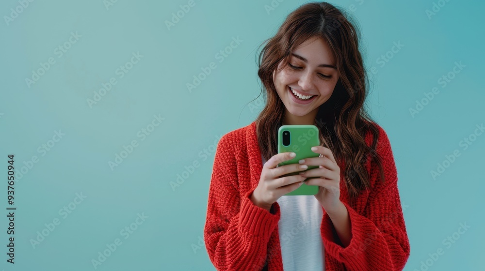The woman with smartphone The woman with smartphone