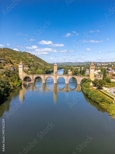 Valentré Bridge is a 14th-century six-span fortified stone arch bridge crossing the river Lot to the west of Cahors, in France. It has become a symbol of the city.