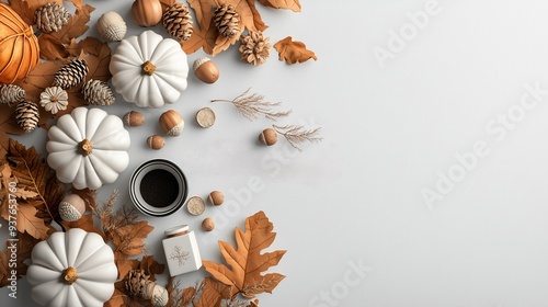 Harvest Blessings Beautiful Thanksgiving Banner with Autumn Decor and Elegant Lettering Pumpkins