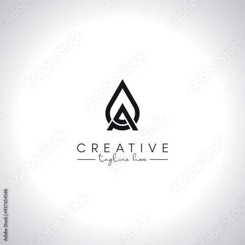 Abstract Modern Water Drop Logo Design. Initial Letter A Logo Vector Symbol.