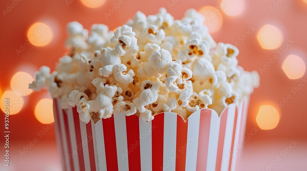 Muted Tones Popcorn Bucket Showing a Cinema Discount AI generated illustration Muted Tones Popcorn Bucket Showing a Cinema Discount AI generated illustration