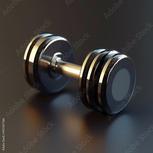 3D Dumbbell Icon: Fitness and Strength Training Illustration Logo