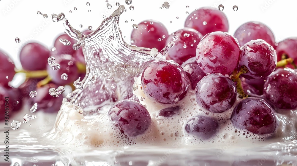 Red Grapes Splashing in Water Red Grapes Splashing in Water