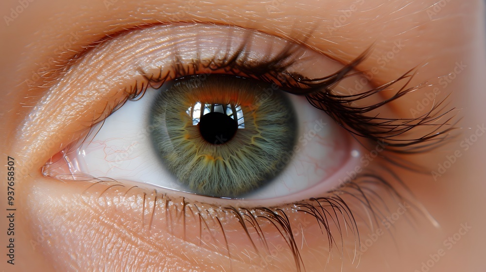 Fototapeta premium A close up of a human eye opening and closing slowly AI generated illustration