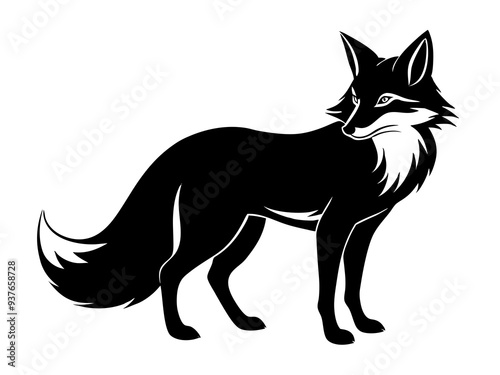 Red Fox silhouette vector illustration