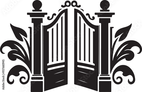 A simple gate silhouette vector