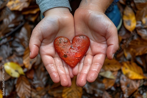 Family hands holding red heart, heart health insurance, charity volunteer donation, CSR responsibility, world heart day, world health day, family day, adoption foster care home, compliment concept