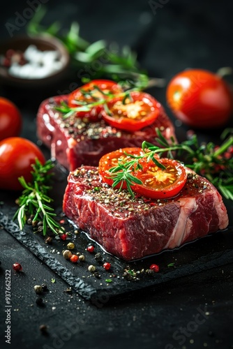 Juicy Steaks with Roasted Tomatoes and Herbs