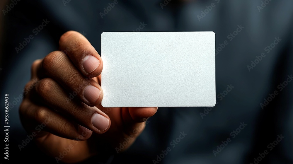 Hand Holding a Blank White Card Hand Holding a Blank White Card