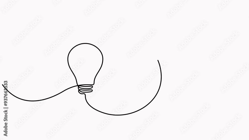 Lightbulb with flying paper plane continuous line drawing animation. Idea conceptual symbol animated video. Lightbulb with flying paper plane continuous line drawing animation. Idea conceptual symbol animated video.