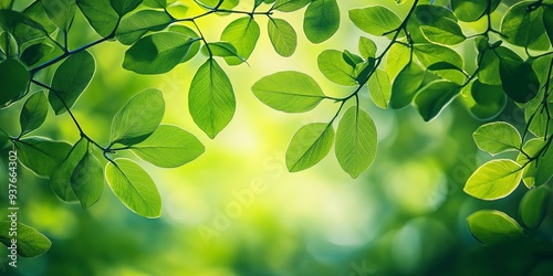Nature of green leaf in garden at summer. Natural green leaves plants using as spring background cover page greenery environment ecology lime green wallpaper. Generative ai
