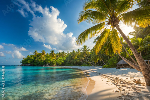 Island Paradise: Sunny Day, White Sand, Turquoise Waters