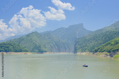 The scenery on both sides of the Three Gorges in China. photo