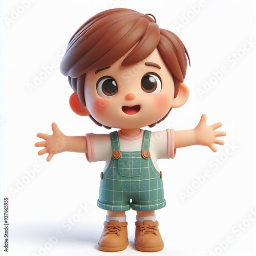 A cartoon child standing with arms outstretched, ready for a hug