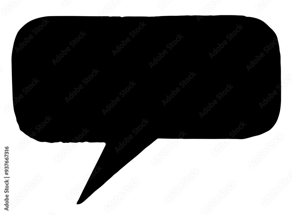 Blank cut out communication message speech bubble with rough edges and copy space for text, vector design elements
