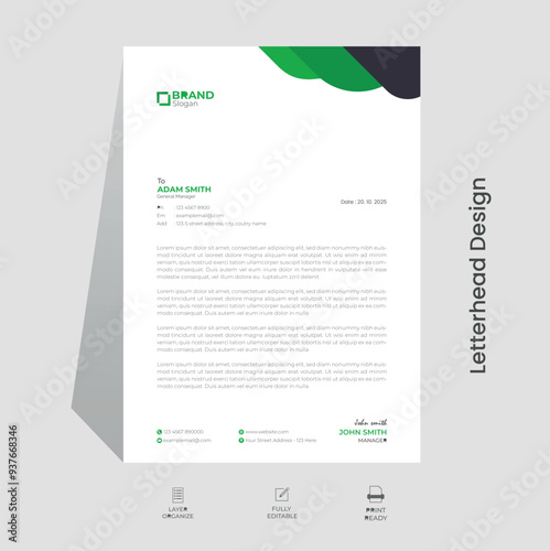 Modern and professional letterhead design template, corporate letterhead, simple letterhead layout, creative letterhead, clean letterhead template.