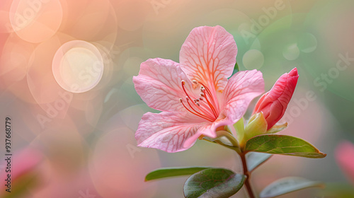  Close-Up of a Pink Azalea Blossom in Full Bloom