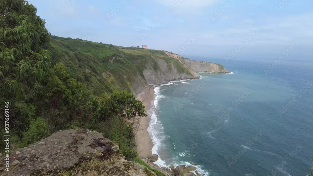 Cliffs in Asturias, Spain close to the city of Gijon Cliffs in Asturias, Spain close to the city of Gijon