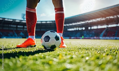 Soccer Player Ready to Kick the Ball