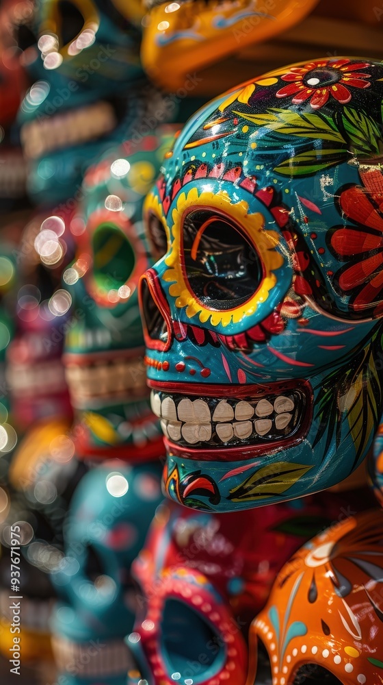 Fototapeta premium Colorful Sugar Skull Decor.