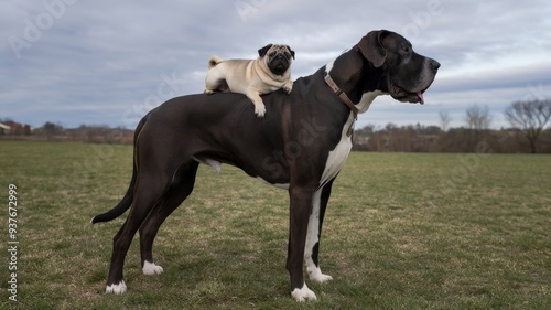 Great Dane and Pug - Best Friends Forever