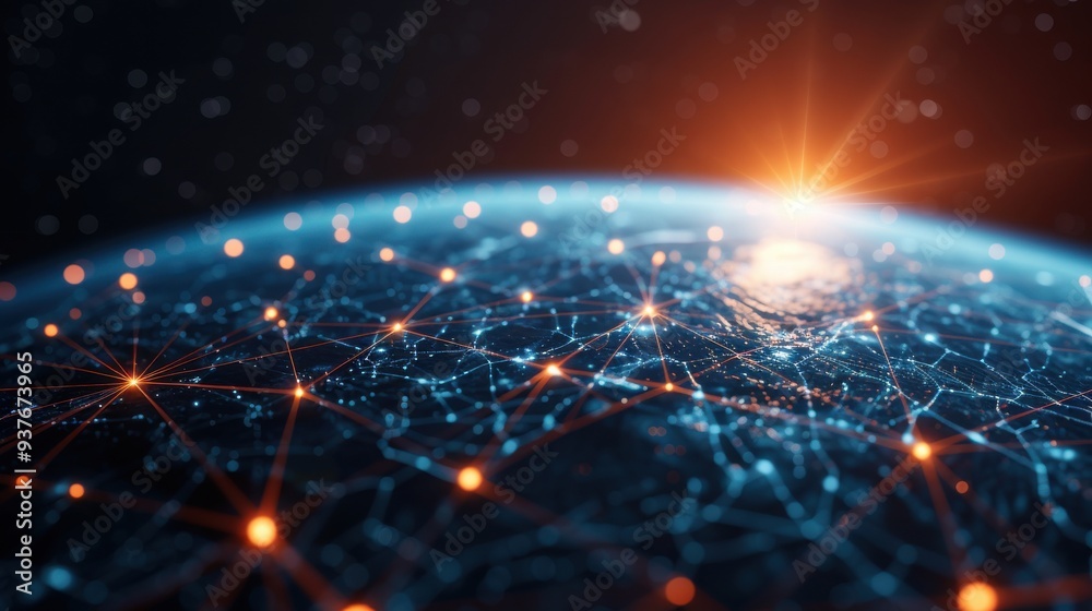 Global Digital Network with Sunrise Horizon Global Digital Network with Sunrise Horizon