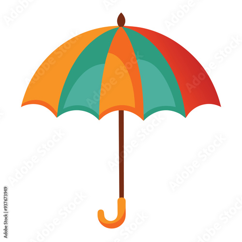 Cute umbrella vector illustration featuring a charming and colorful design, perfect for kids, weather icons, prints, greeting cards, and decorative use on a white background