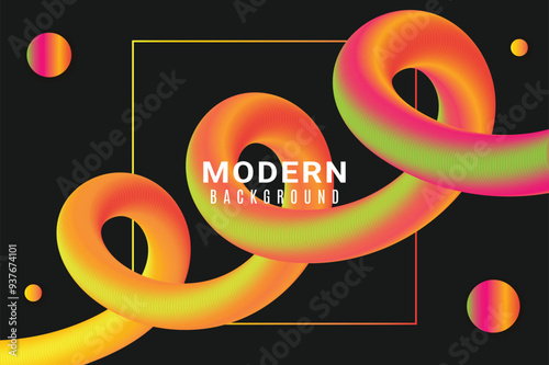 Modern abstract gradient lines fluid colorful background template