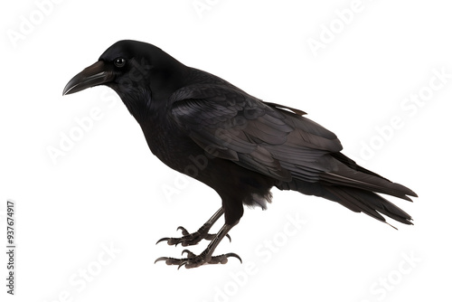 crow on white background