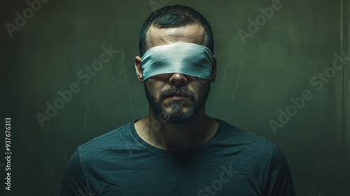The man in blindfold
