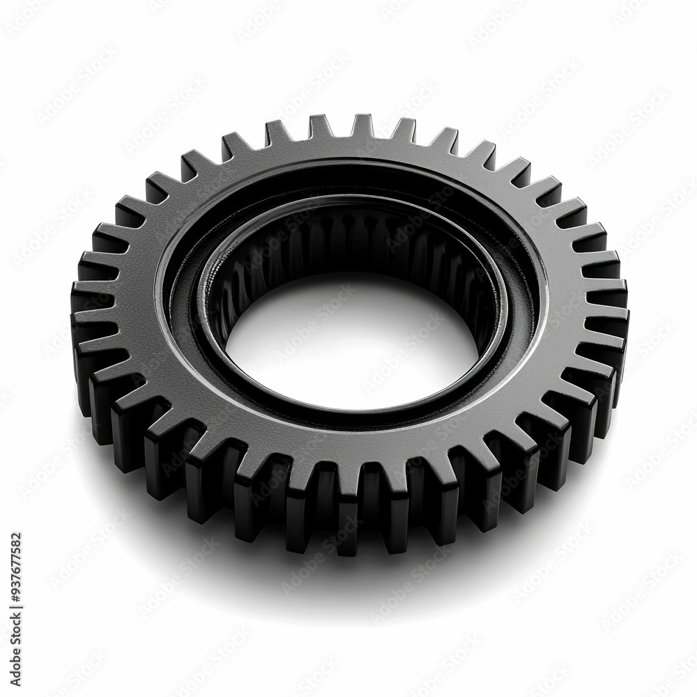 A Close-Up View of a Single Black Gear A Close-Up View of a Single Black Gear