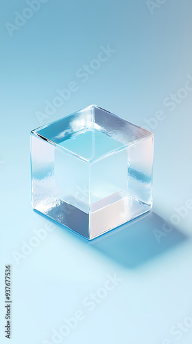 Abstract glass cube