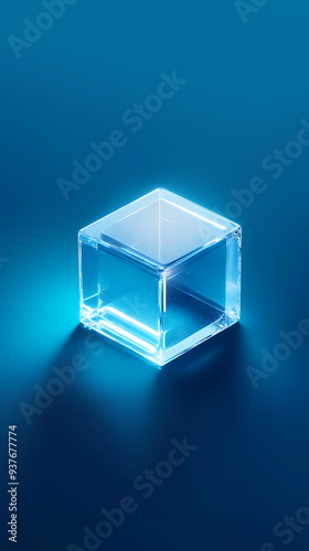 Abstract glass cube