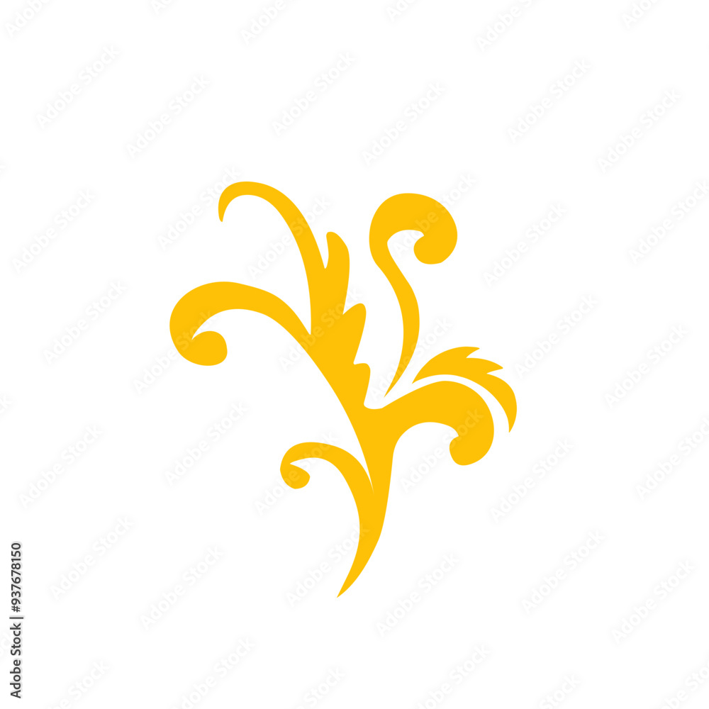 Fototapeta premium golden flower ornaments swirl