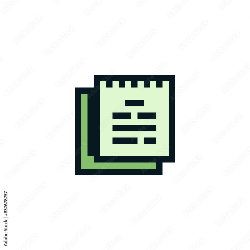 Clipboard icon for notes with sheet of paper pixel art icon. Isolated vector illustration. Element design for mobile app, web, sticker, logo. 8-bit. Clipboard icon for notes with sheet of paper pixel art icon. Isolated vector illustration. Element design for mobile app, web, sticker, logo. 8-bit.