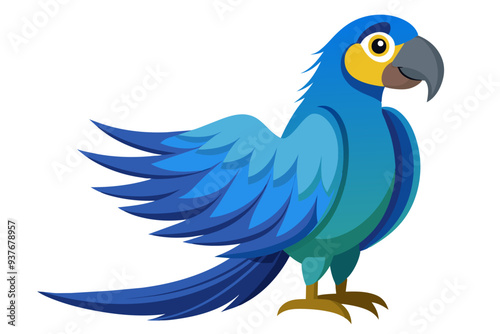 Hyacinth macaw bird vector art illustration