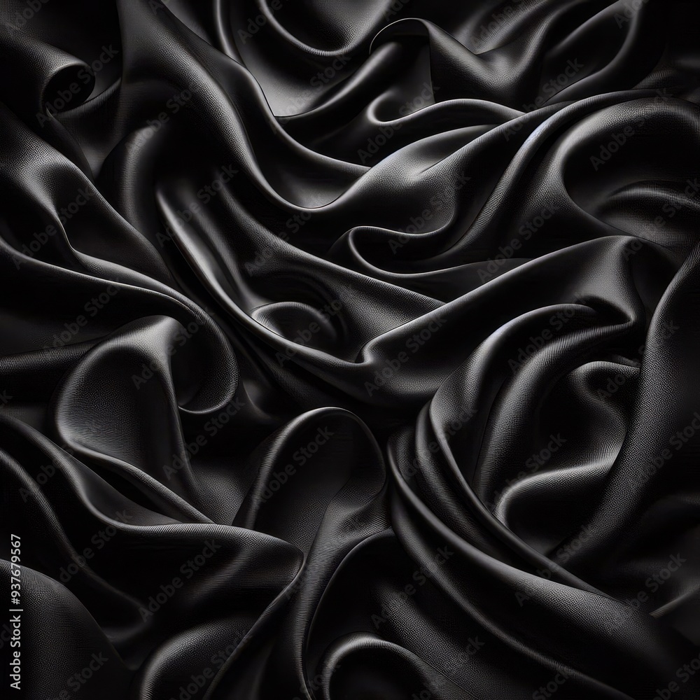 Obraz premium Black silk fabric texture background 