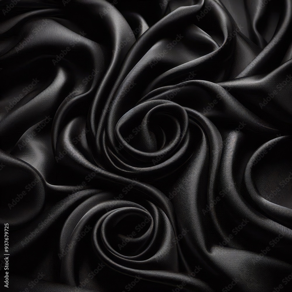 Obraz premium Black silk fabric texture background 