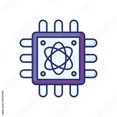 Quantum Computing icon vector stock illustration