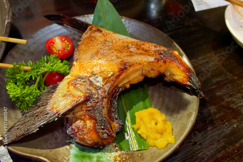 Grilled fish chin, Japanese style