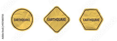 yellow information earthquake sign 