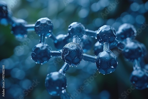 152874 3d illustration of molecule model Science background wit