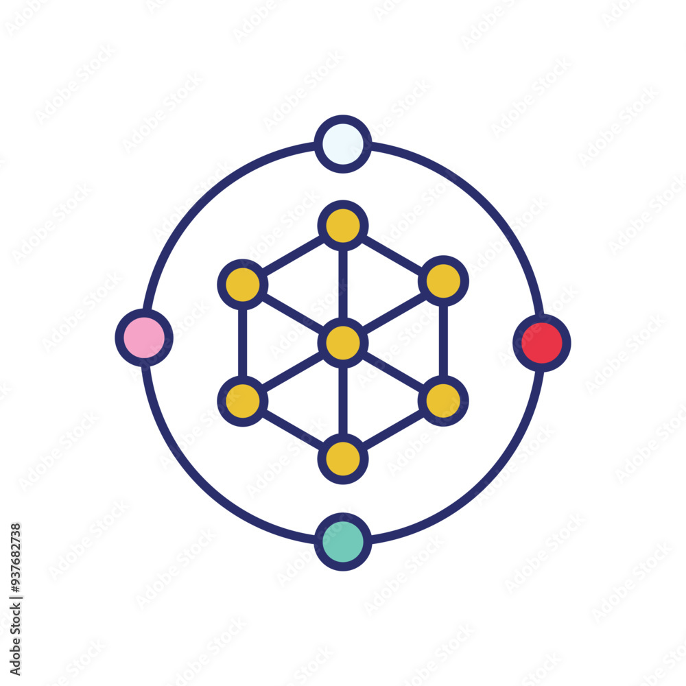 Nanotechnology icon vector stock illustration Nanotechnology icon vector stock illustration