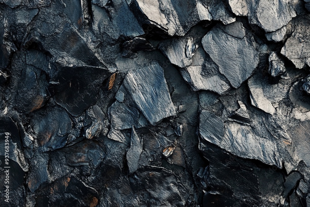 Processed collage of industrial pea coal surface texture. Generative ai Processed collage of industrial pea coal surface texture. Generative ai