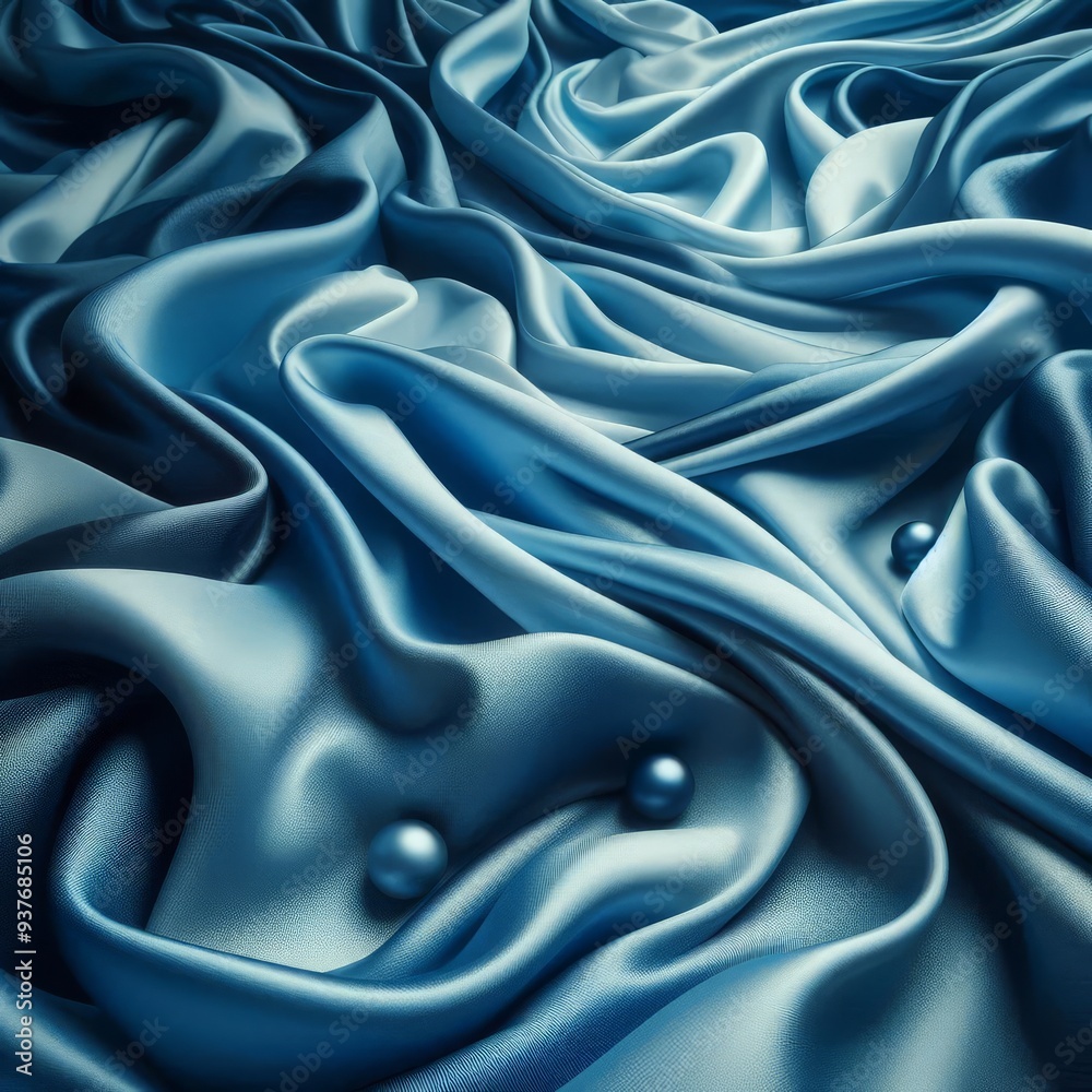 Fototapeta premium blue silk fabric texture background