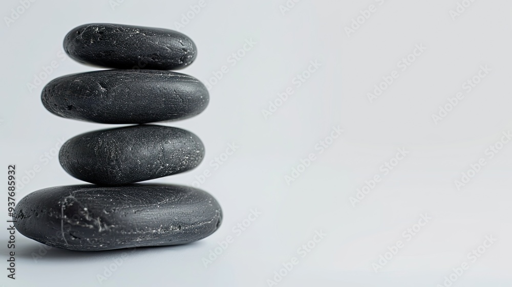 Stacked Zen Stones on a Minimalist Background Stacked Zen Stones on a Minimalist Background