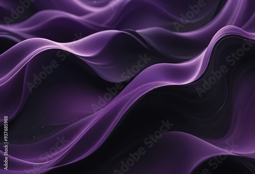 Flowing purple, violet, and black abstract background with soft, wavy shapes and subtle sparkles