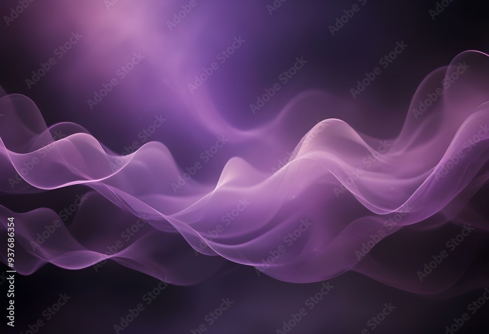 Fototapeta premium Flowing purple, violet, and black abstract background with soft, wavy shapes and subtle sparkles