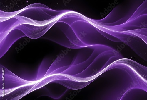 Wallpaper Mural Flowing purple, violet, and black abstract background with soft, wavy shapes and subtle sparkles Torontodigital.ca